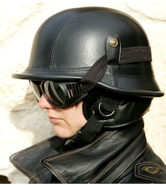 Retro helma NEMECKÁ, čierna koža